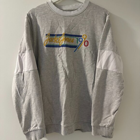 Jack & Jones Gray Crew Neck Sweater - Picture 1 of 1